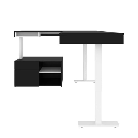 72W L-Shaped Standing Desk with Credenza