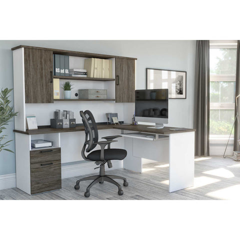 L-Shaped Desk with Hutch