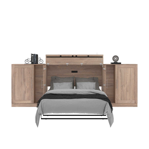 Full Cabinet Bed with Mattress and Storage Cabinets (133W)