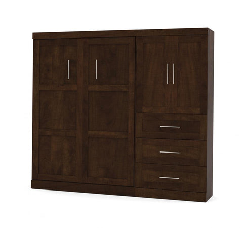 Full Murphy Bed and Storage Cabinet with Drawers (95W)