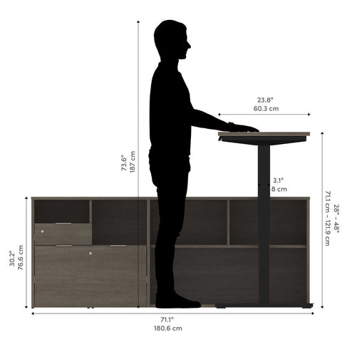 72W L-Shaped Standing Desk