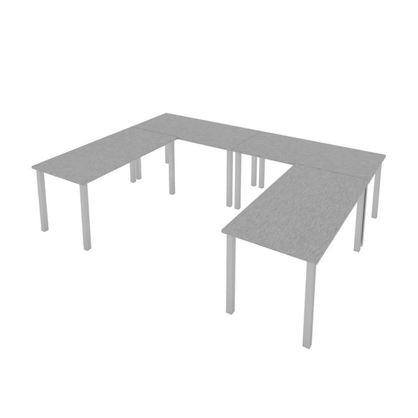 Four 60W x 30D Table Desks with Square Metal Legs