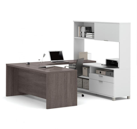 72W U-Shaped Executive Desk with Hutch