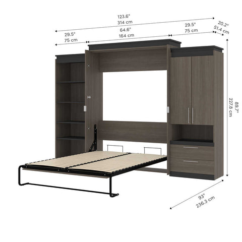 Queen Murphy Bed with Multifunctional Storage (125W)