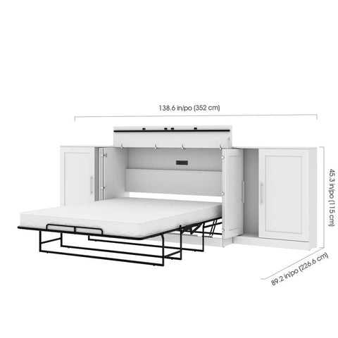 Queen Cabinet Bed with Mattress and two 36″ Storage Units