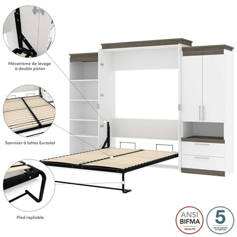 Queen Murphy Bed with Multifunctional Storage (125W)