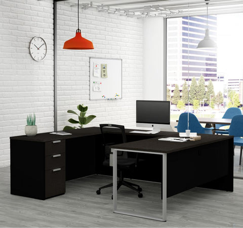 72W U-Shaped Executive Desk with Pedestal