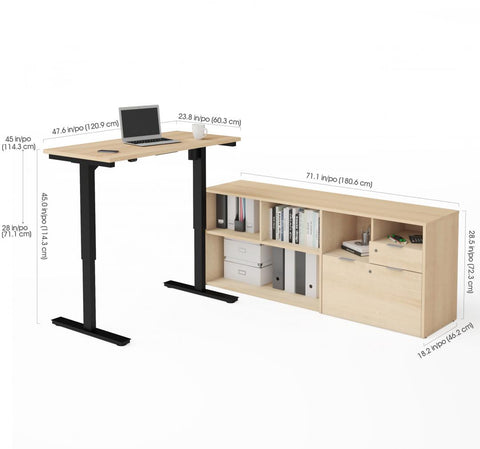 72W L-Shaped Standing Desk