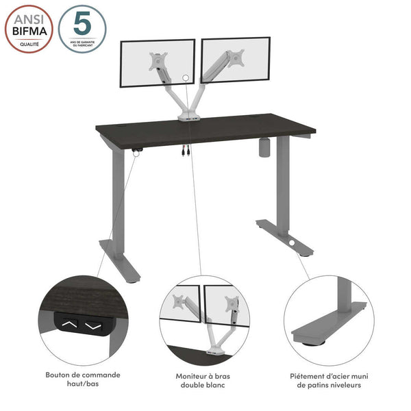 48W x 24D Standing Desk with Dual Monitor Arm