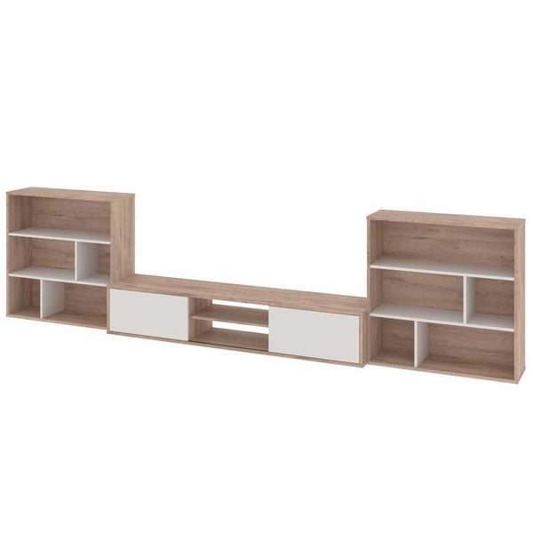 TV Stand with 2 Asymmetrical Shelving Units