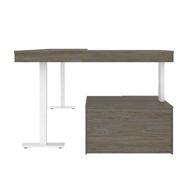 72W L-Shaped Standing Desk with Credenza