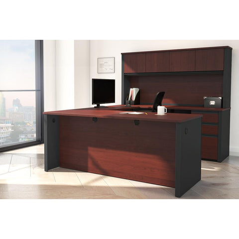 72W U-Shaped Executive Desk with 2 Pedestals and Hutch