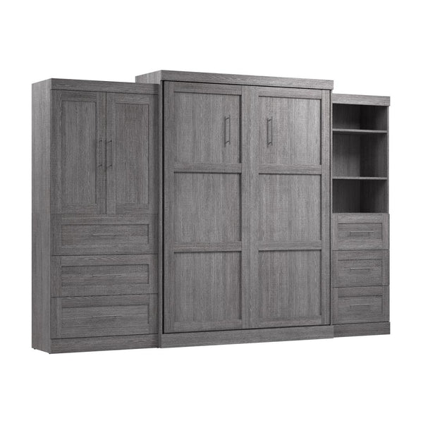 Queen Murphy Bed with Open and Concealed Storage (126W)