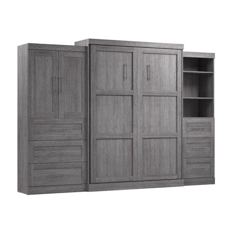 Queen Murphy Bed with Open and Concealed Storage (126W)