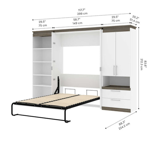 Full Murphy Bed with Multifunctional Storage (119W)