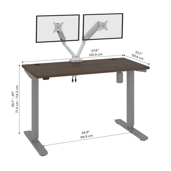 48W x 24D Standing Desk with Dual Monitor Arm