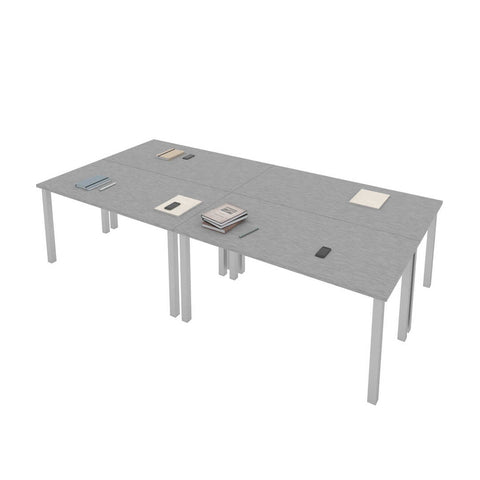 Four 60W x 30D Table Desks with Square Metal Legs