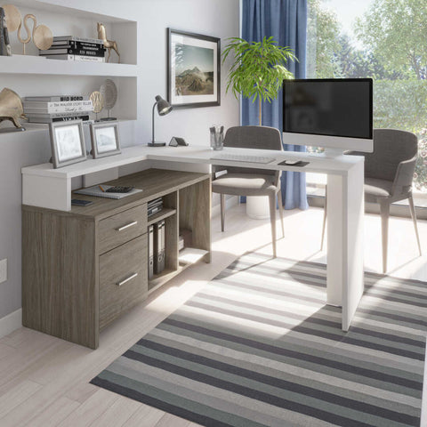 56W L-Shaped Desk