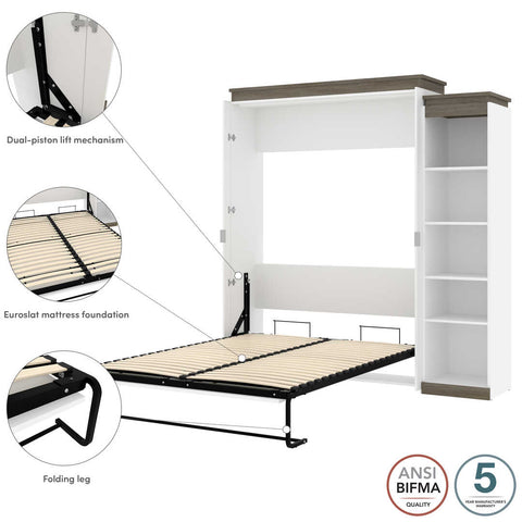 Queen Murphy Bed with Shelves (87W)