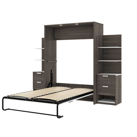 Full Murphy Bed with Nightstands and Floating Shelves (99W)