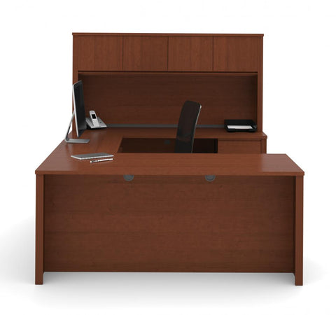 72W U-Shaped Executive Desk with 2 Pedestals and Hutch