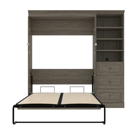 Full Murphy Bed with Shelves and Drawers (89W)