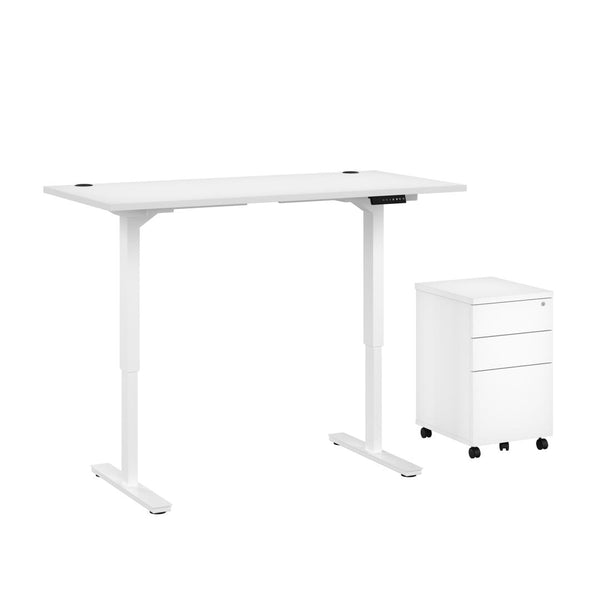 60W x 30D Standing Desk with Assembled Mobile Pedestal