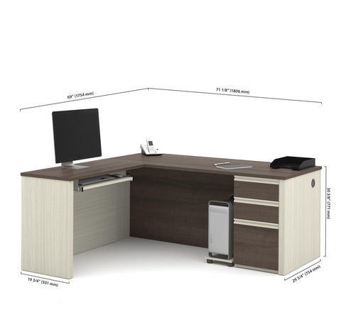 L-Shaped Desk with Pedestal