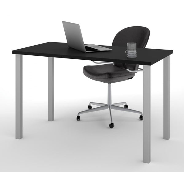 48W Table Desk with Square Metal Legs