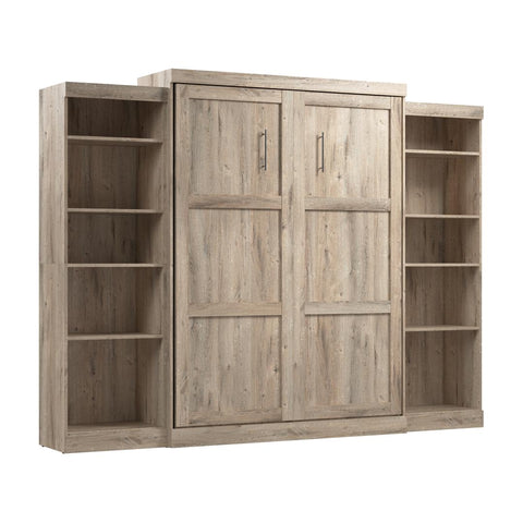 Queen Murphy Bed and 2 Shelving Units (115W)