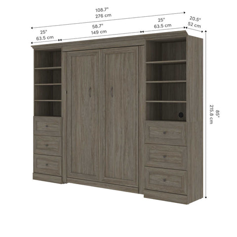 Full Murphy Bed with Closet Storage (114W)