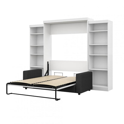 Queen Murphy Bed with Sofa and Shelving Units (115W)