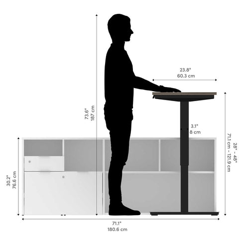 72W L-Shaped Standing Desk