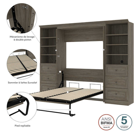 Full Murphy Bed with Closet Storage (114W)