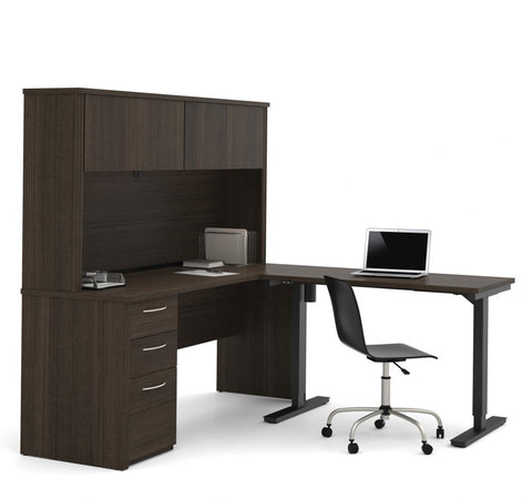 2-Piece set including a standing desk and a desk with hutch