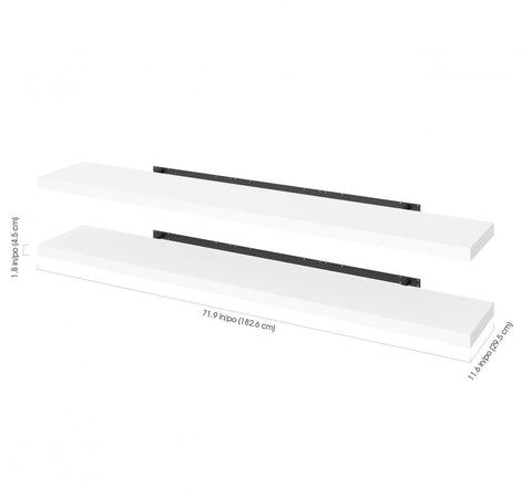 Set of 72W x 12D Floating Shelves