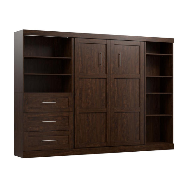 Full Murphy Bed with Shelving and Drawers (120W)