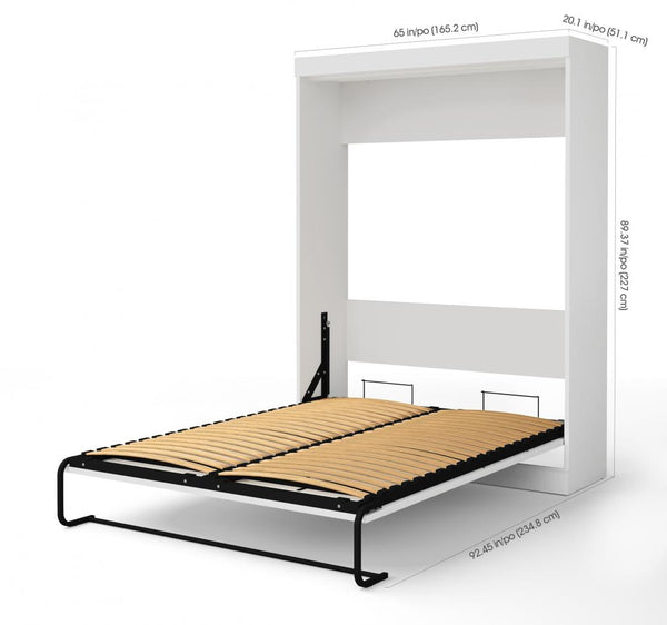 Queen Murphy Bed and Wardrobe with Drawers (91W)