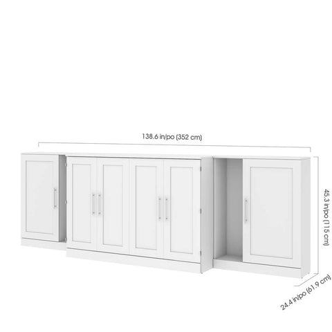 Queen Cabinet Bed with Mattress and two 36″ Storage Units