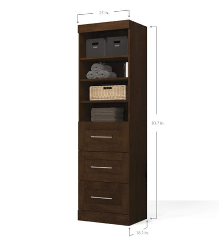 25W Closet Organizer with Drawers