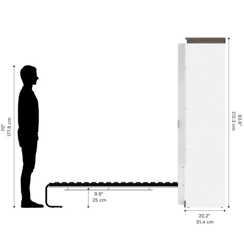 Full Murphy Bed with Shelves and Drawers (100W)