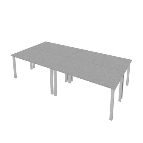 Four 60W x 30D Table Desks with Square Metal Legs