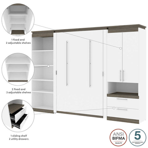 Full Murphy Bed with Multifunctional Storage (119W)