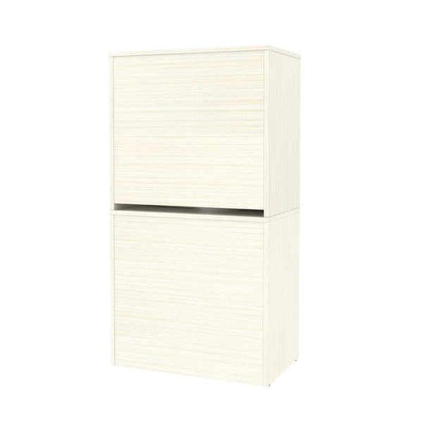 Lateral File Cabinet with Frosted Glass Doors Hutch