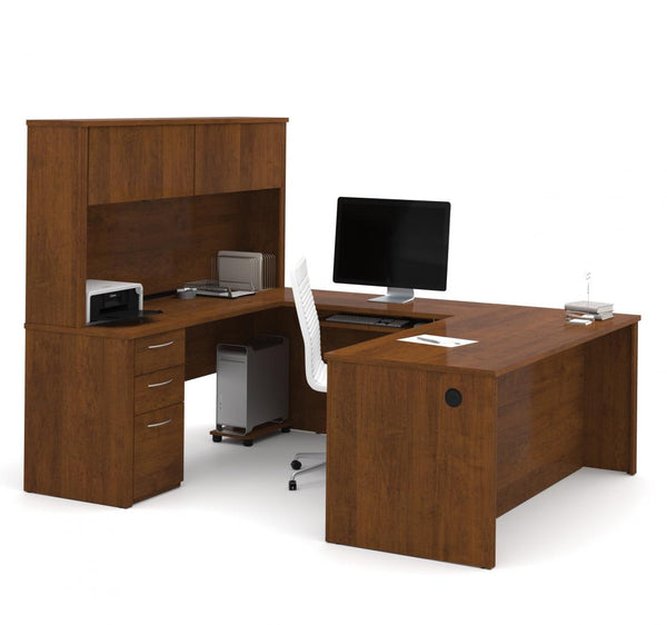 72W U-Shaped Executive Desk with Pedestal and Hutch