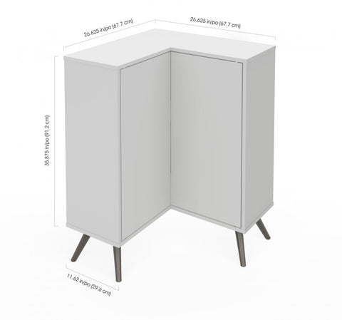 Corner Storage Cabinet with Metal Legs