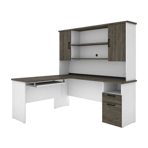 L-Shaped Desk with Hutch