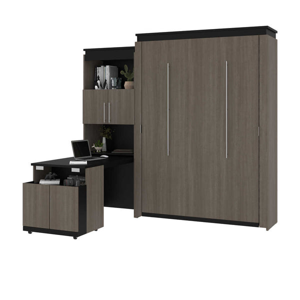 Queen Murphy Bed with Storage Cabinet and Fold-Out Desk (97W)