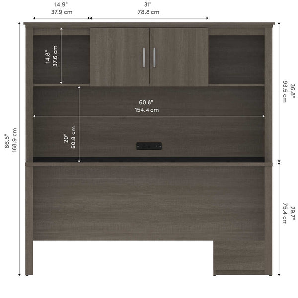 66W U or L-Shaped Executive Office Desk with Pedestal and Hutch