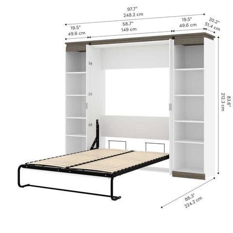 Full Murphy Bed with Shelves (100W)